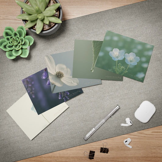 silent breath — Japanese Botanical Greeting Cards (Set of 5)
